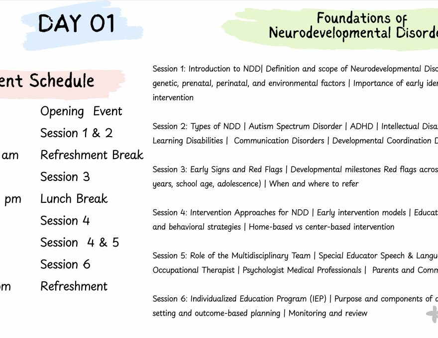 Workshop on Neurodevelopmental Disorders. day 1